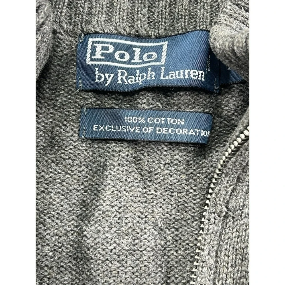 Polo‎ Ralph Lauren 100% Cotton Sweater Exclusive Decoration Gray Size XL